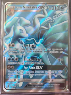 Pokemon TCG Alolan Ninetales GX Full Art Ultra Rare Card 132/145 Sun & Moon - Image 1
