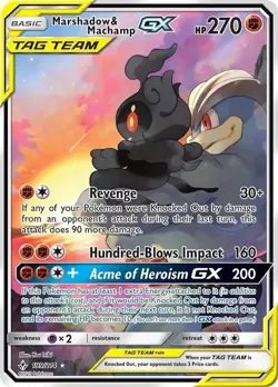 Marshadow & Machamp GX TAG TEAM Full Art Holo 199/214 Unbroken Bonds HP270 - Image 1