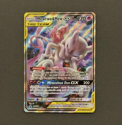 Pokemon Mewtwo & Mew GX TAG TEAM Holo Promo SM Black Star SM191 - Image 1