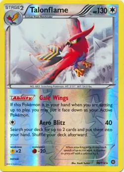 Talonflame 96/114 Reverse Holo Steam Siege Pokemon Card NM - Image 1