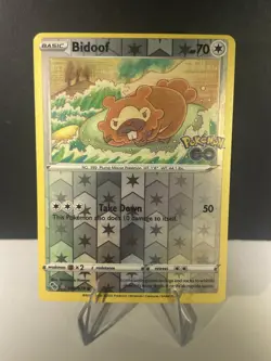 Bidoof (Peelable Ditto) 059/078 Pokemon GO Reverse Holo NM (Unpeeled) - Image 1