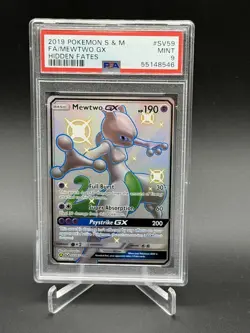 2019 Pokemon Hidden Fates: Shiny Vault #SV59 Mewtwo GX Full Art PSA 9 - Image 1