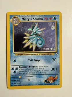 Pokemon TCG Misty's Seadra 009/132 Wotc Promo Prerelease Holo 70 HP 1999 - Image 3