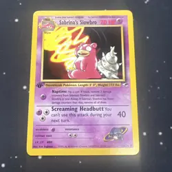 Sabrina's Slowbro 60/132 Pokemon TCG Gym Heroes 1st Edition NM Vintage 2000 5 - Image 1