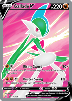 Gallade V 181/196 Ultra Rare Lost Origin Pokemon NM/M - Image 2