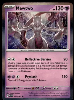 MEWTWO - 150/165 Rare 151 Pokemon NM - Image 1