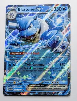 Blastoise EX 009/165 Scarlet & Violet 151 Pokemon Double Rare Holo NM - Image 1