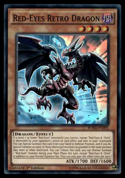 RED-EYES RETRO DRAGON BOSH-EN095 SUPER RARE BREAKERS OF SHADOW YU-GI-OH - Image 1