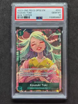 2023 One Piece, Kouzuki Toki, PSA 10, OP02-031 Box Topper UC Holo, Englisch - Image 1