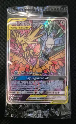 Moltres Zapdos & Articuno GX - SM210 - Sealed - SM Black Star Promo Pokemon Card - Image 1