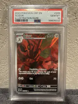 PSA 10 Scizor 205/197 Illustration Rare - Pokemon Obsidian Flames (2023) - Image 1