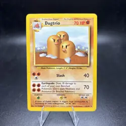 Dugtrio 19/102 Base Set Rare Pokemon TCG Trading Card LP+ Non-holo -j - Image 1