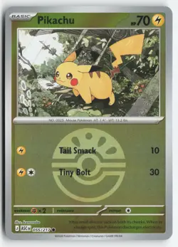 PIKACHU (FRIEND BALL) 055/217 HOLO ASCENDED HEROES POKEMON REVERSE HOLO NM/M - Image 1