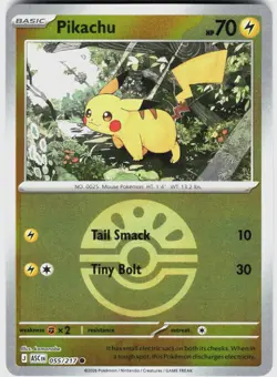 PIKACHU (FRIEND BALL) 055/217 - NM REVERSE HOLO - POKEMON ASCENDED HEROES C - Image 1