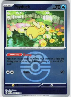 PSYDUCK (LOVE BALL) 039/217 - NM REVERSE HOLO - POKEMON ASCENDED HEROES C - Image 1