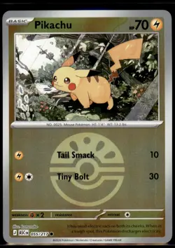 Pikachu (Friend Ball) 055/217 Holo Ascended Heroes Pokemon Reverse Holo NM - Image 1