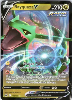 Pokemon TCG Rayquaza V CRZ 100/159 NM - Image 1