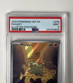 2024 Pokemon Phanpy 205/191 Surging Sparks Illustration Rare PSA 9 Mint - Image 4