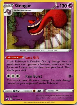 Gengar 057/198 Holo Rare Chilling Reign Pokemon Holo Near Mint - Image 1