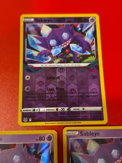 3x Sableye 070/196 Lost Origin Pokemon Reverse Holo Foil Rare And Common - Image 4