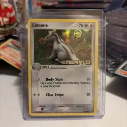 Linoone 34/106 - ex Emerald Stamped Reverse Holo Pokemon TCG LP Yuka Morii - Image 1