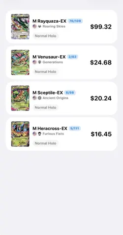 4p Pokemon TCG Mega EX M Rayquaza, Venusaur, Sceptile, Heracross - Image 5