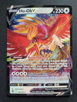 Pokemon Ho-Oh V 140/195 Swsh12: Sword & Shield-Silver Tempest Holo - Image 1