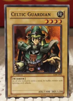 Yu-Gi-Oh! 1st Edition Holo Celtic Guardian LOB-E005 Ultra Rare - Image 1