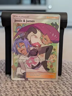 Jessie and James 68/68 Ultra Rare Full Art Hidden Fates Pokemon Card NM - Image 1