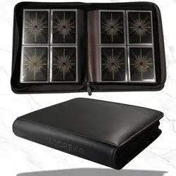 4-Pocket Card Binder, Holds 128 Toploaders, Double-Sided PU Leather Album for 3" - Image 1