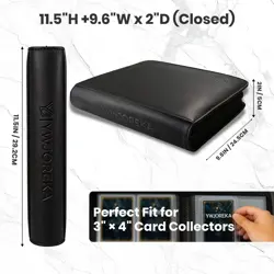 4-Pocket Card Binder, Holds 128 Toploaders, Double-Sided PU Leather Album for 3" - Image 2