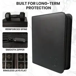 4-Pocket Card Binder, Holds 128 Toploaders, Double-Sided PU Leather Album for 3" - Image 4