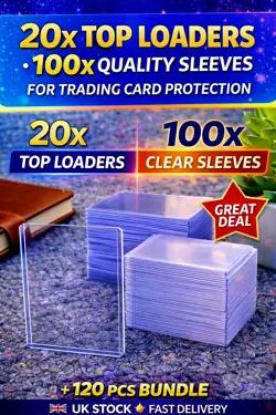 20 Top Loaders 3x4 + 100 Card Sleeves Clear Protectors Pokemon MTG Yugioh UK - Image 1