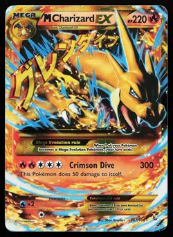 M Charizard EX 107/106 Holo Secret Rare Flashfire Pokemon Card - Image 1