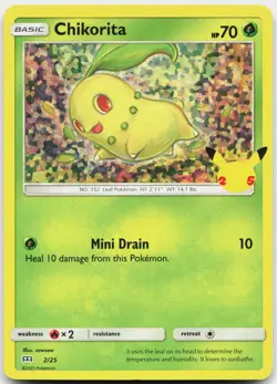Chikorita 002/025 Promo McDonald's 25th Anniversary Promos Pokemon Holo NM - Image 1