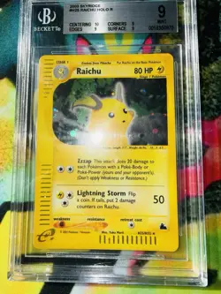 Pokemon Raichu Skyridge H25/H32 Holo ENG BGS 9 MINT Wizards 2003 TCG No Crystal - Image 2