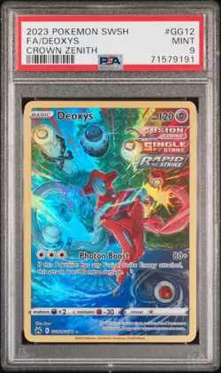 Fa/Deoxys PSA PSA MINT 9 Pokemon Sword And Shield Crown Zenith GG12 - Image 1