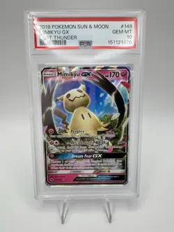 2018 POKEMON LOST THUNDER MIMIKYU GX #149 PSA 10 GEM MINT - Image 2