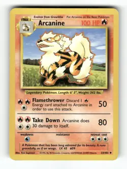 Arcanine - 23/102 - Base Set Unlimited - Pokemon - Uncommon - LP - Image 1