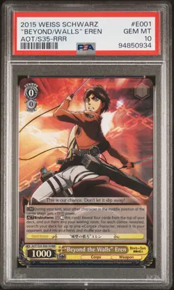 Weiss Schwarz Attack on Titan "Beyond the Walls" Mikasa RRR GEM MINT PSA 10 + LE - Image 2