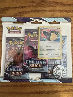 Pokemon TCG Snorlax Sword + Shield Chilling Reign 3 Booster Blister NEW Sealed - Image 1