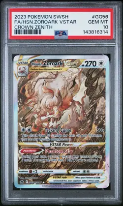 2023 POKEMON SWORD & SHIELD CROWN ZENITH FULL ART/HISUIAN ZOROARK VSTAR PSA 10 - Image 1