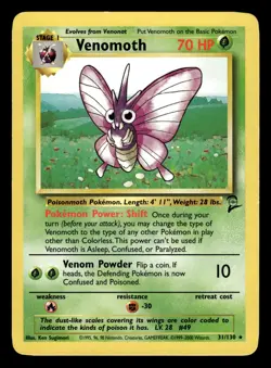 Venomoth 31/130 Rare Base Set 2 Pokemon - Image 1