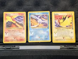 Pokemon TCG 2000 Moltres Articuno Zapdos Black Star Promo Aoki Error NM/M - Image 1