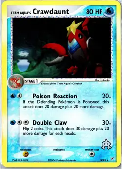 Team Aqua's Crawdaunt 14/95 Team Magma vs Team Aqua Reverse Holo MP - Image 1
