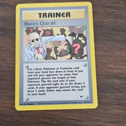 WotC Pokemon TCG Blaine's Quiz #1 097/132 Gym Heroes Rare Regular Unlimited 2000 - Image 1