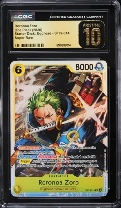 CGC PRISTINE 10 Roronoa Zoro SR ST29-014 Egghead Starter 29 ENGLISH One Piece - Image 1