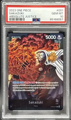 🔥💎🔥 2023 One Piece SAKAZUKI Absolute Justice #001 PSA 10 GEM MINT 🔥💎🔥 - Image 1