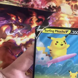 Surfing Pikachu V 008/025 Holo V Rare Celebrations Pokemon Near Mint NM (2) - Image 2