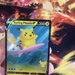 Surfing Pikachu V 008/025 Holo V Rare Celebrations Pokemon Near Mint NM (2) - Image 3